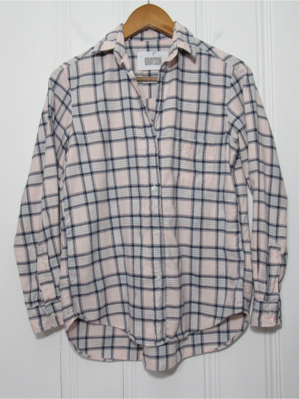 Grayson The Hero Pink Plaid Flannel Button Down Shirt Size XS - Picture 4 of 14